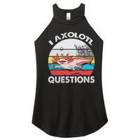 Funny Axolotl Questions Vintage Axolotl Gift Women's Perfect Tri Rocker Tank