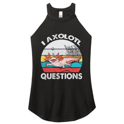 Funny Axolotl Questions Vintage Axolotl Gift Women’s Perfect Tri Rocker Tank