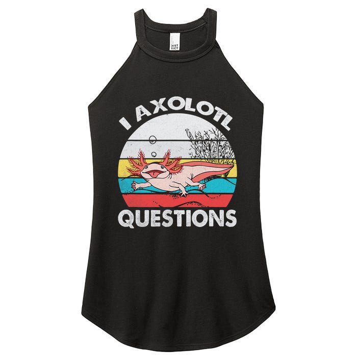 Funny Axolotl Questions Vintage Axolotl Gift Women's Perfect Tri Rocker Tank