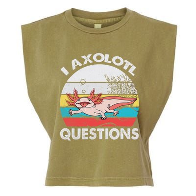 Funny Axolotl Questions Vintage Axolotl Gift Garment-Dyed Women's Muscle Tee