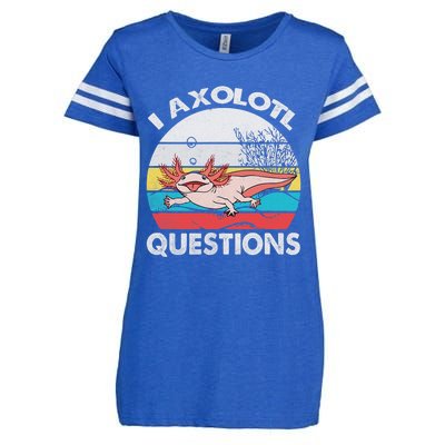 Funny Axolotl Questions Vintage Axolotl Gift Enza Ladies Jersey Football T-Shirt