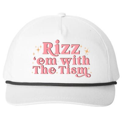 Funny Autism Quote Rizz Em With The Tism Great Gift Snapback Five-Panel Rope Hat