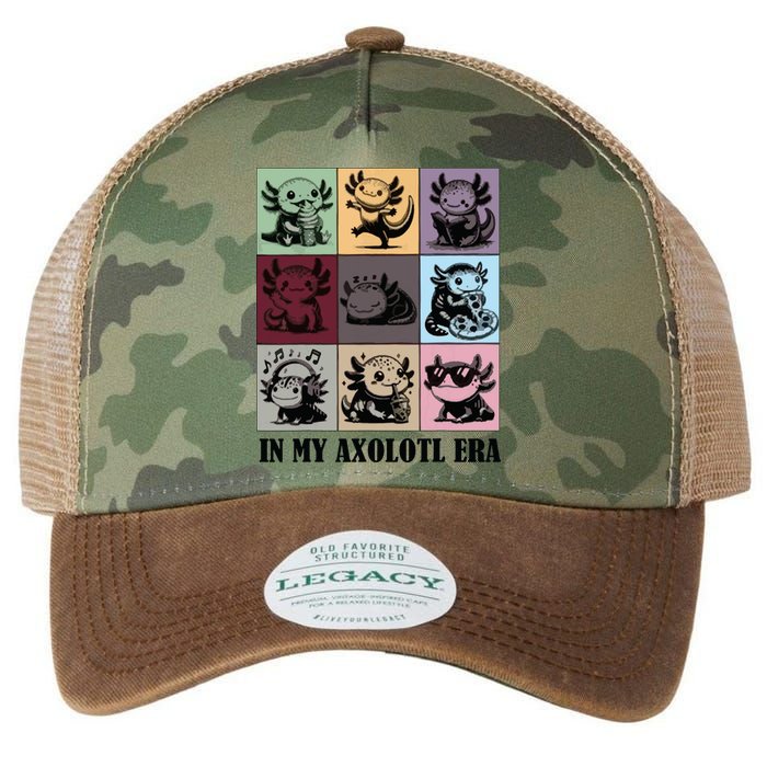 Funny Axolotl Quote In My Axolotl Era Graphic Cool Axolotl Legacy Tie Dye Trucker Hat