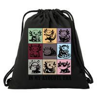 Funny Axolotl Quote In My Axolotl Era Graphic Cool Axolotl Drawstring Bag