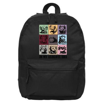 Funny Axolotl Quote In My Axolotl Era Graphic Cool Axolotl 16 in Basic Backpack