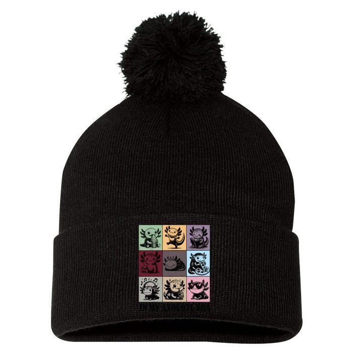 Funny Axolotl Quote In My Axolotl Era Graphic Cool Axolotl Pom Pom 12in Knit Beanie