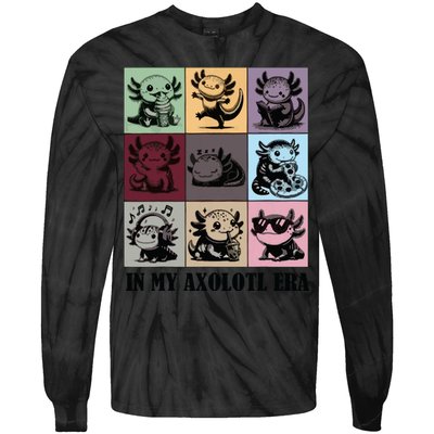 Funny Axolotl Quote In My Axolotl Era Graphic Cool Axolotl Tie-Dye Long Sleeve Shirt