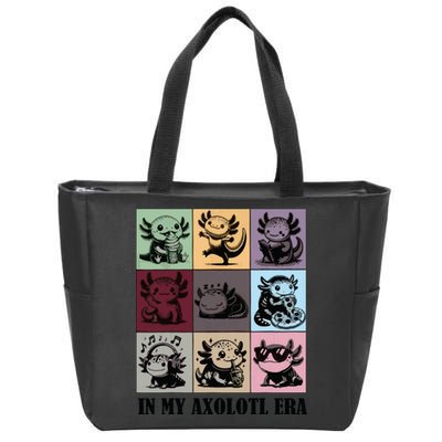 Funny Axolotl Quote In My Axolotl Era Graphic Cool Axolotl Zip Tote Bag