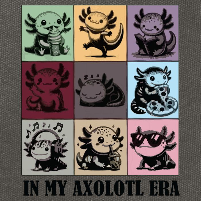 Funny Axolotl Quote In My Axolotl Era Graphic Cool Axolotl Cotton Canvas Backpack
