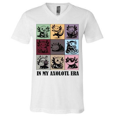 Funny Axolotl Quote In My Axolotl Era Graphic Cool Axolotl V-Neck T-Shirt