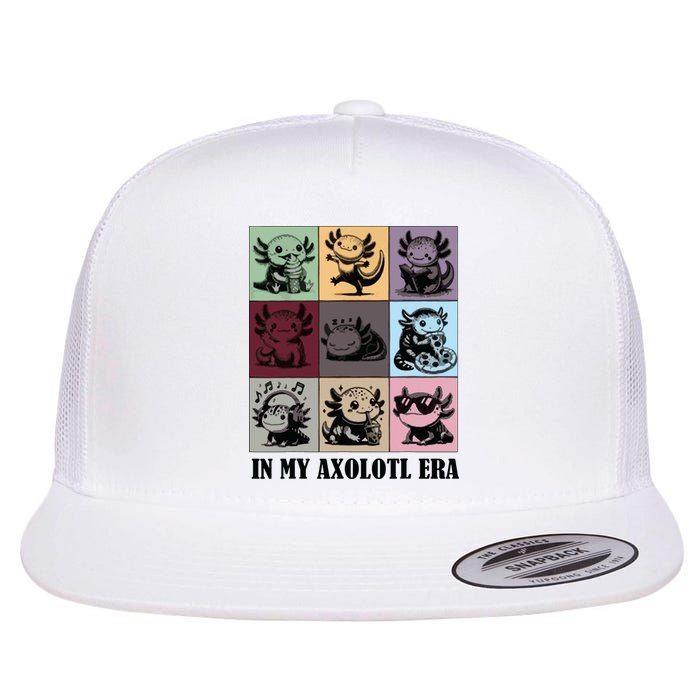 Funny Axolotl Quote In My Axolotl Era Graphic Cool Axolotl Flat Bill Trucker Hat