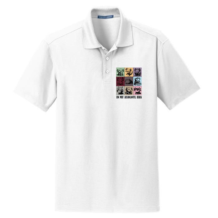 Funny Axolotl Quote In My Axolotl Era Graphic Cool Axolotl Dry Zone Grid Polo