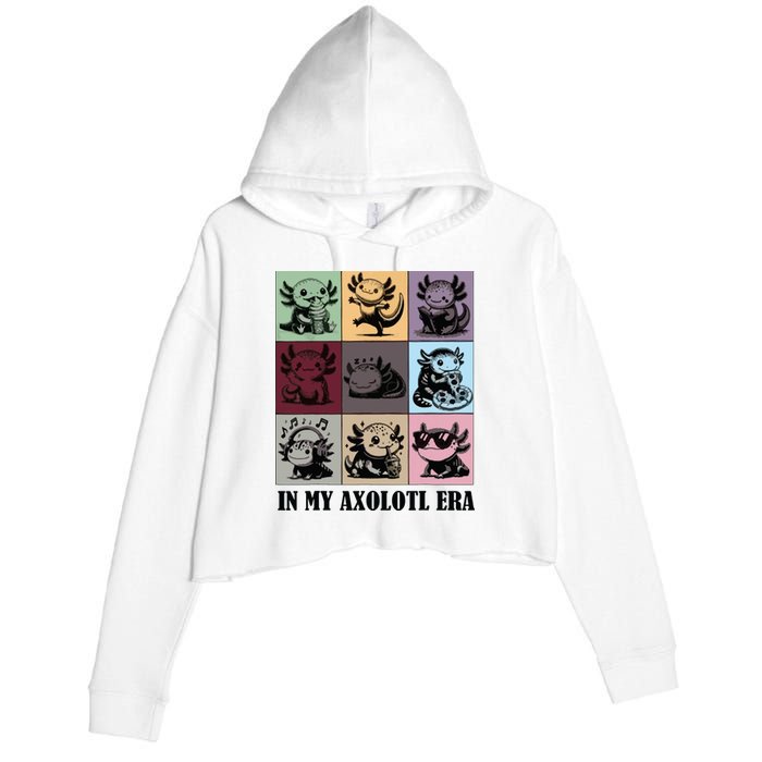 Funny Axolotl Quote In My Axolotl Era Graphic Cool Axolotl Crop Fleece Hoodie