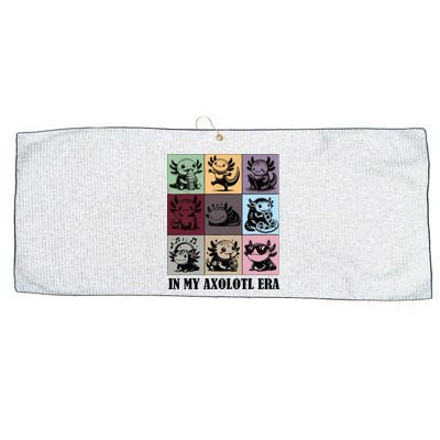 Funny Axolotl Quote In My Axolotl Era Graphic Cool Axolotl Large Microfiber Waffle Golf Towel