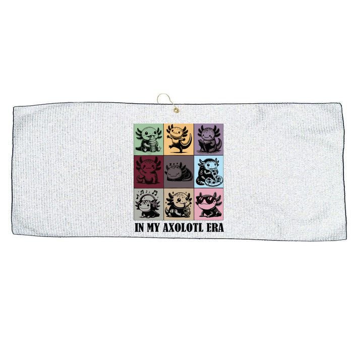Funny Axolotl Quote In My Axolotl Era Graphic Cool Axolotl Large Microfiber Waffle Golf Towel