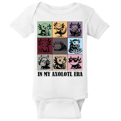 Funny Axolotl Quote In My Axolotl Era Graphic Cool Axolotl Baby Bodysuit
