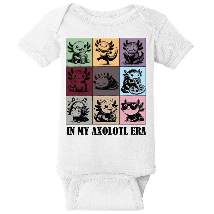 Funny Axolotl Quote In My Axolotl Era Graphic Cool Axolotl Baby Bodysuit