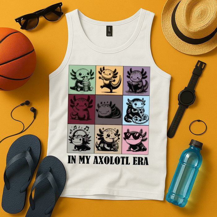 Funny Axolotl Quote In My Axolotl Era Graphic Cool Axolotl Tank Top