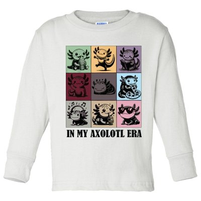 Funny Axolotl Quote In My Axolotl Era Graphic Cool Axolotl Toddler Long Sleeve Shirt