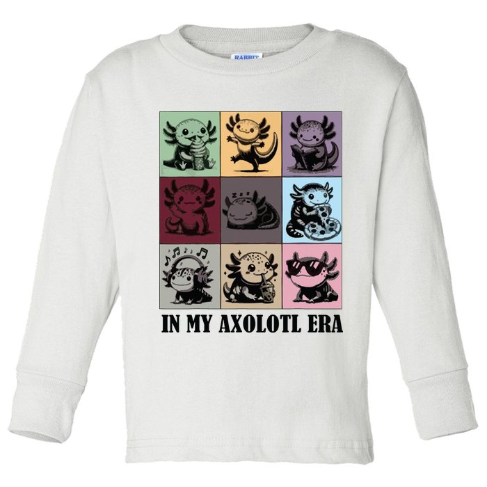 Funny Axolotl Quote In My Axolotl Era Graphic Cool Axolotl Toddler Long Sleeve Shirt