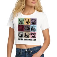 Funny Axolotl Quote In My Axolotl Era Graphic Cool Axolotl Crop Top