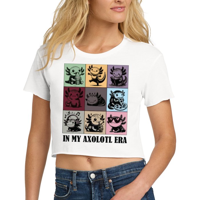Funny Axolotl Quote In My Axolotl Era Graphic Cool Axolotl Crop Top