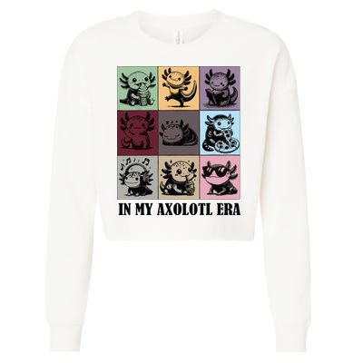 Funny Axolotl Quote In My Axolotl Era Graphic Cool Axolotl Cropped Pullover Crew
