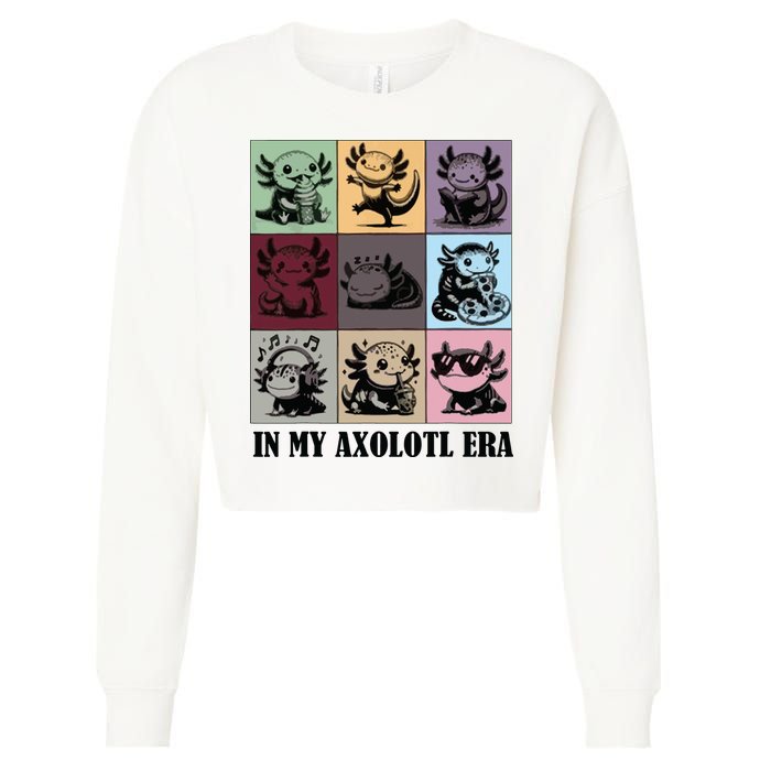 Funny Axolotl Quote In My Axolotl Era Graphic Cool Axolotl Cropped Pullover Crew