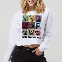 Funny Axolotl Quote In My Axolotl Era Graphic Cool Axolotl Cropped Pullover Crew