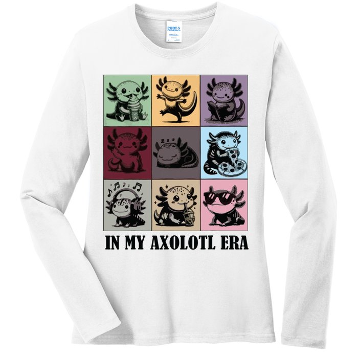 Funny Axolotl Quote In My Axolotl Era Graphic Cool Axolotl Ladies Long Sleeve Shirt
