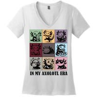 Funny Axolotl Quote In My Axolotl Era Graphic Cool Axolotl Women's V-Neck T-Shirt