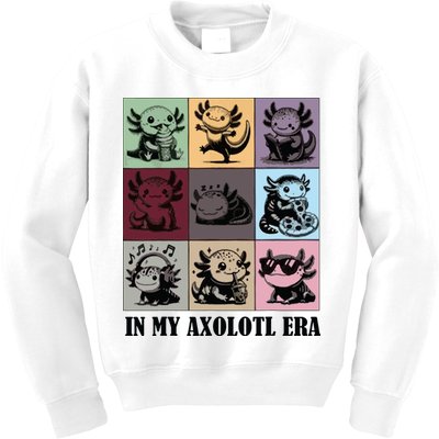 Funny Axolotl Quote In My Axolotl Era Graphic Cool Axolotl Kids Sweatshirt