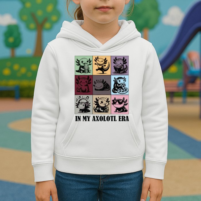 Funny Axolotl Quote In My Axolotl Era Graphic Cool Axolotl Kids Hoodie