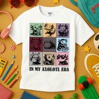 Funny Axolotl Quote In My Axolotl Era Graphic Cool Axolotl Kids T-Shirt