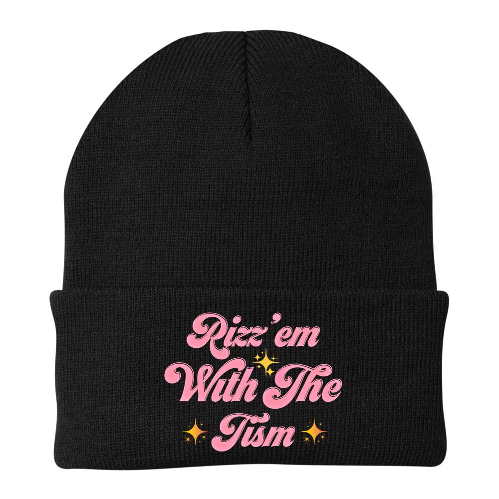 Funny Autism Quote Rizz Em With The Tism Meaningful Gift Beanie