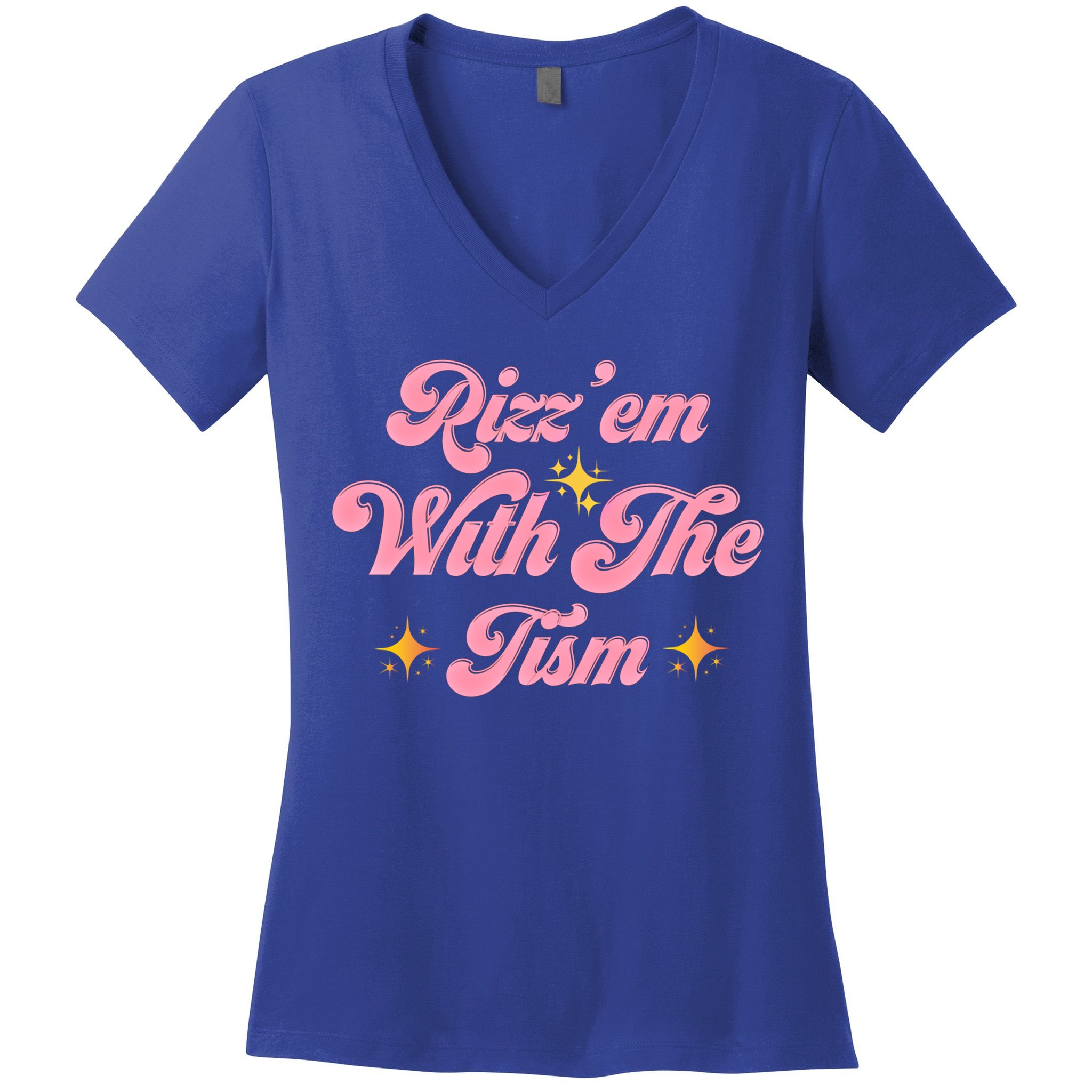 Funny Autism Quote Rizz Em With The Tism Meaningful Gift Women's V-Neck T-Shirt