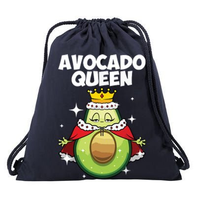 Funny Avocado Queen Gift For Girl Women Cool Avocado Lover Drawstring Bag