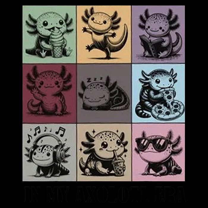 Funny Axolotl Quote In My Axolotl Era Graphic Cool Axolotl Flat Bill Trucker Hat