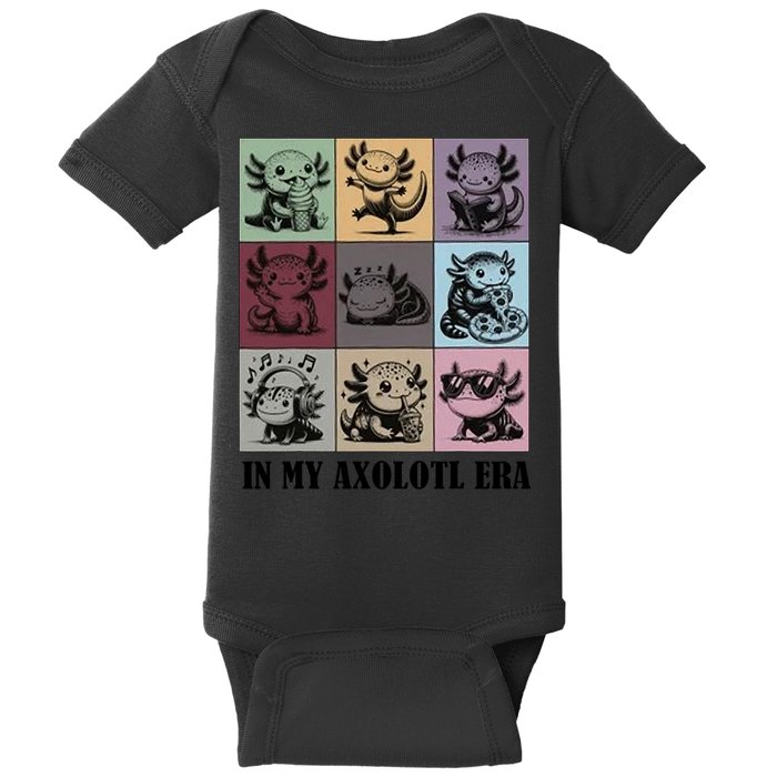 Funny Axolotl Quote In My Axolotl Era Graphic Cool Axolotl Baby Bodysuit