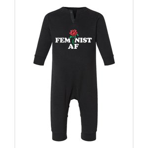 Feminist Af Red Rose Design Gift Infant Fleece One Piece