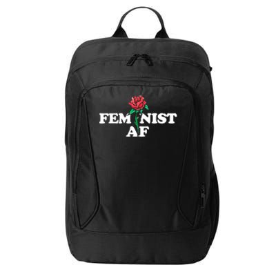 Feminist Af Red Rose Design Gift City Backpack