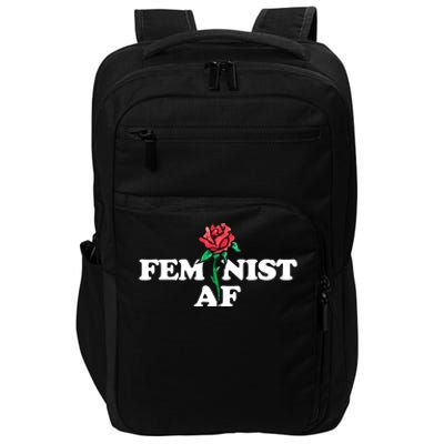 Feminist Af Red Rose Design Gift Impact Tech Backpack