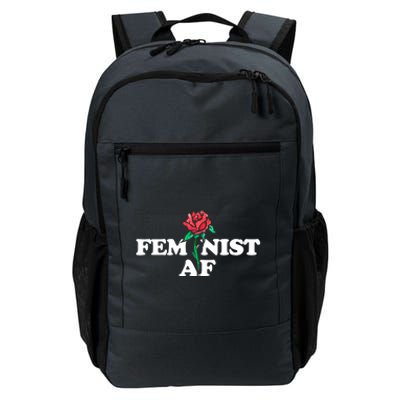 Feminist Af Red Rose Design Gift Daily Commute Backpack