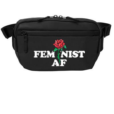 Feminist Af Red Rose Design Gift Crossbody Pack