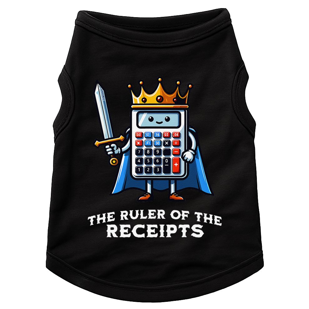 Funny Accountant Ruler Of The Receipts Taxes Bookkeeper Doggie Tank