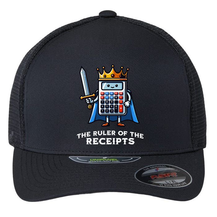 Funny Accountant Ruler Of The Receipts Taxes Bookkeeper Flexfit Unipanel Trucker Cap