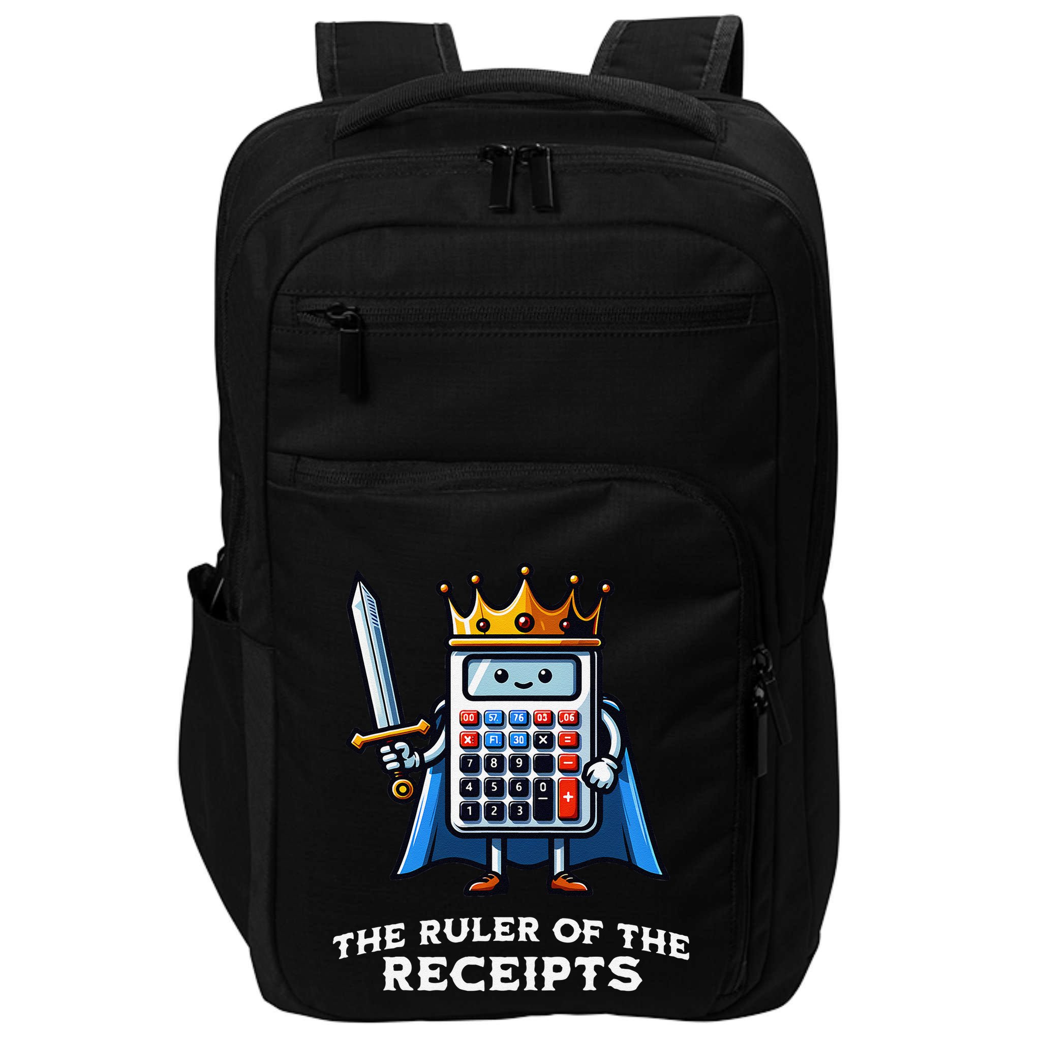 Funny Accountant Ruler Of The Receipts Taxes Bookkeeper Impact Tech Backpack