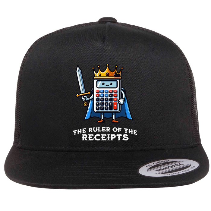 Funny Accountant Ruler Of The Receipts Taxes Bookkeeper Flat Bill Trucker Hat