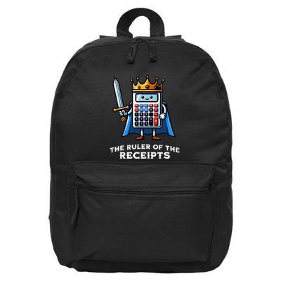 Funny Accountant Ruler Of The Receipts Taxes Bookkeeper 16 in Basic Backpack
