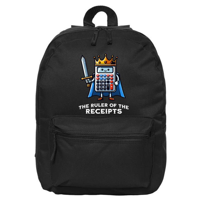 Funny Accountant Ruler Of The Receipts Taxes Bookkeeper 16 in Basic Backpack